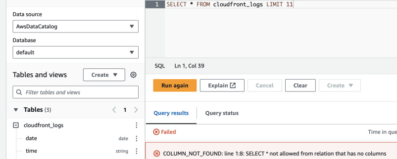 See the table but not query it