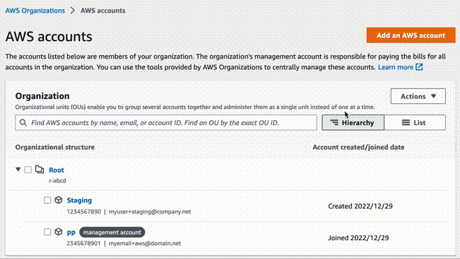 Add an AWS account
