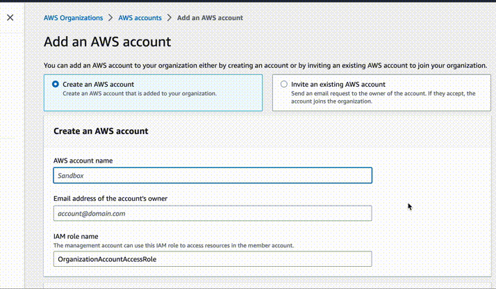 Creating new AWS Account