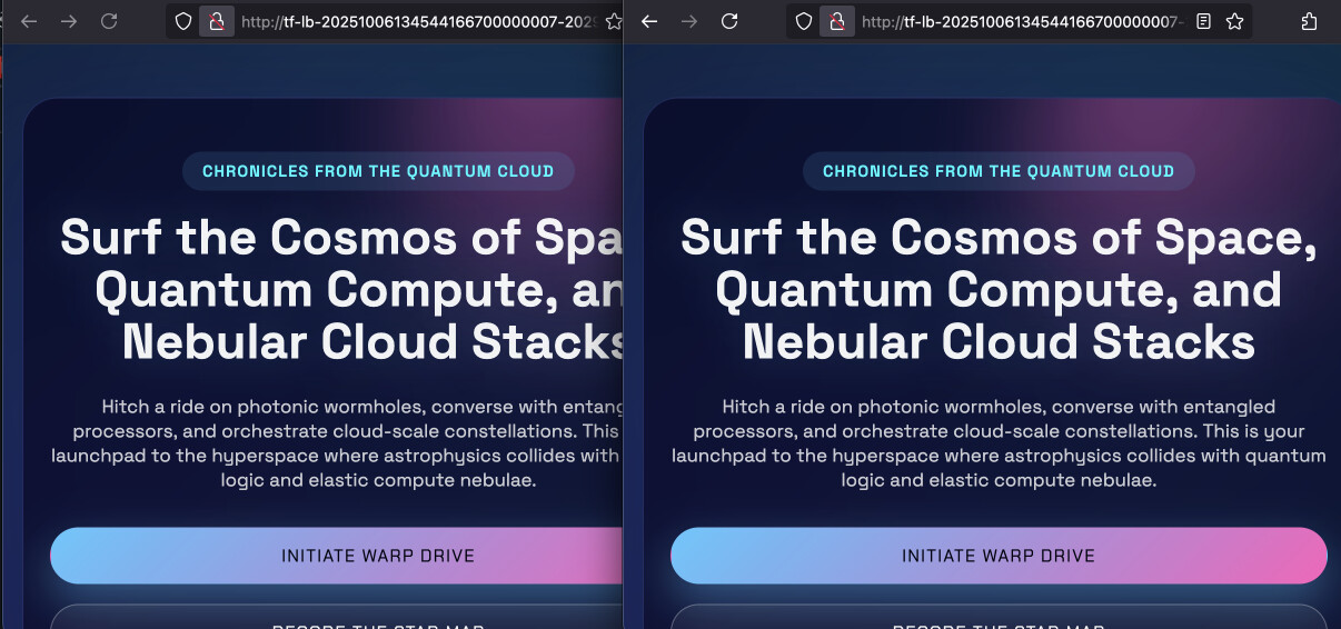 Same page on dev and production