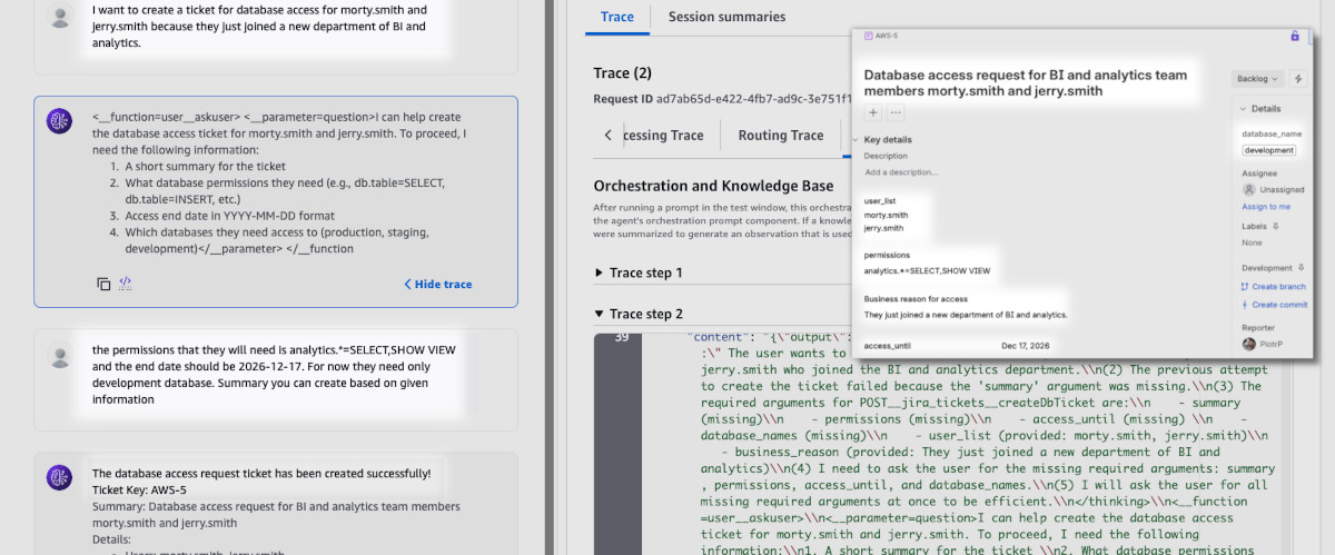 DB access ticket was created