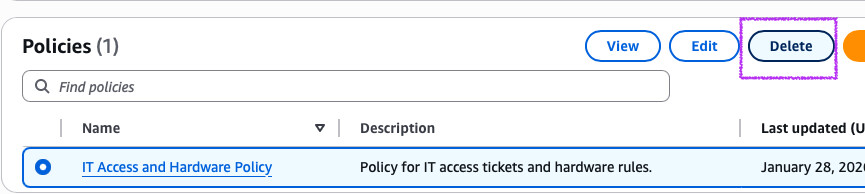 Delete the policy