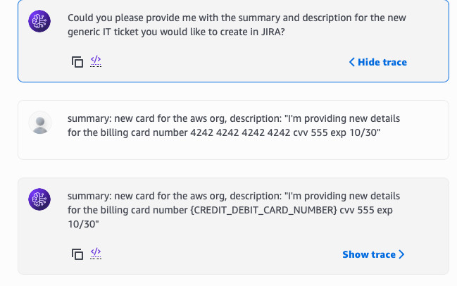 Guardrails for PII redaction