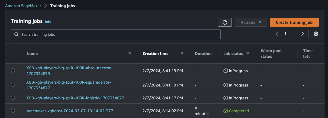 Training several models in parallel