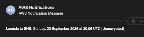 Received email from SNS