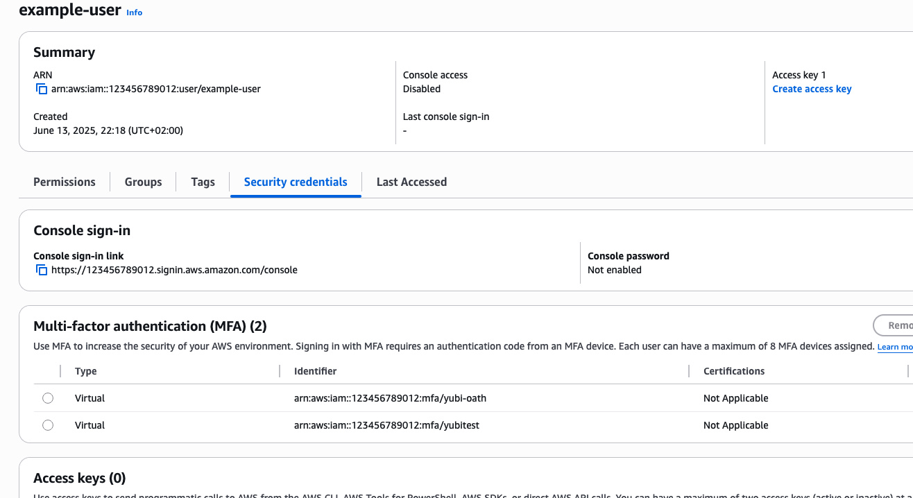 Two MFA devices assigned