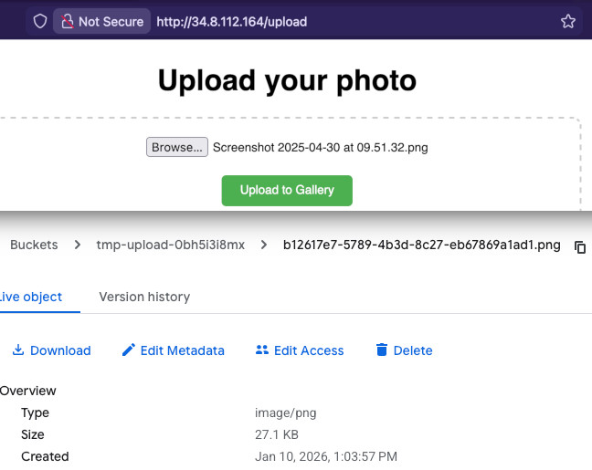 Photo uploaded to the bucket